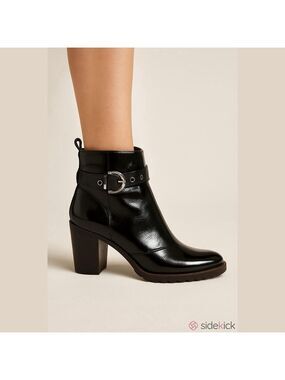 Dorking by Fluchos Thais D8300-NA Black Patent Leather Ankle Boots | Size 41 EU